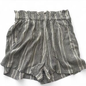 NWT Angie Black & White Striped Rayon Shorts | Elastic Waist | Size: M